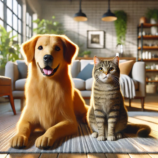 Animated image of a cat and a dog at home