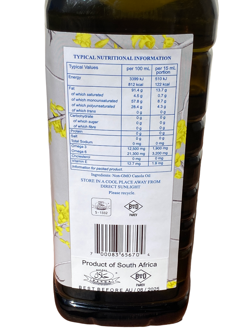 Cape Canola Nutritional Information