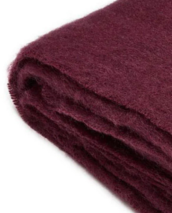 INGUBO Mohair Wool Blanket Throw 180 x 130cm - Winterberry Purple