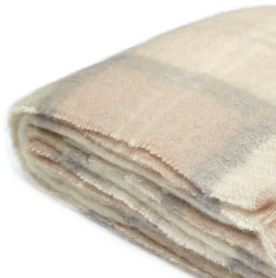 Luxurious Ingubo Mohair Wool Blanket Throw 130x180cm – Earth Checkered
