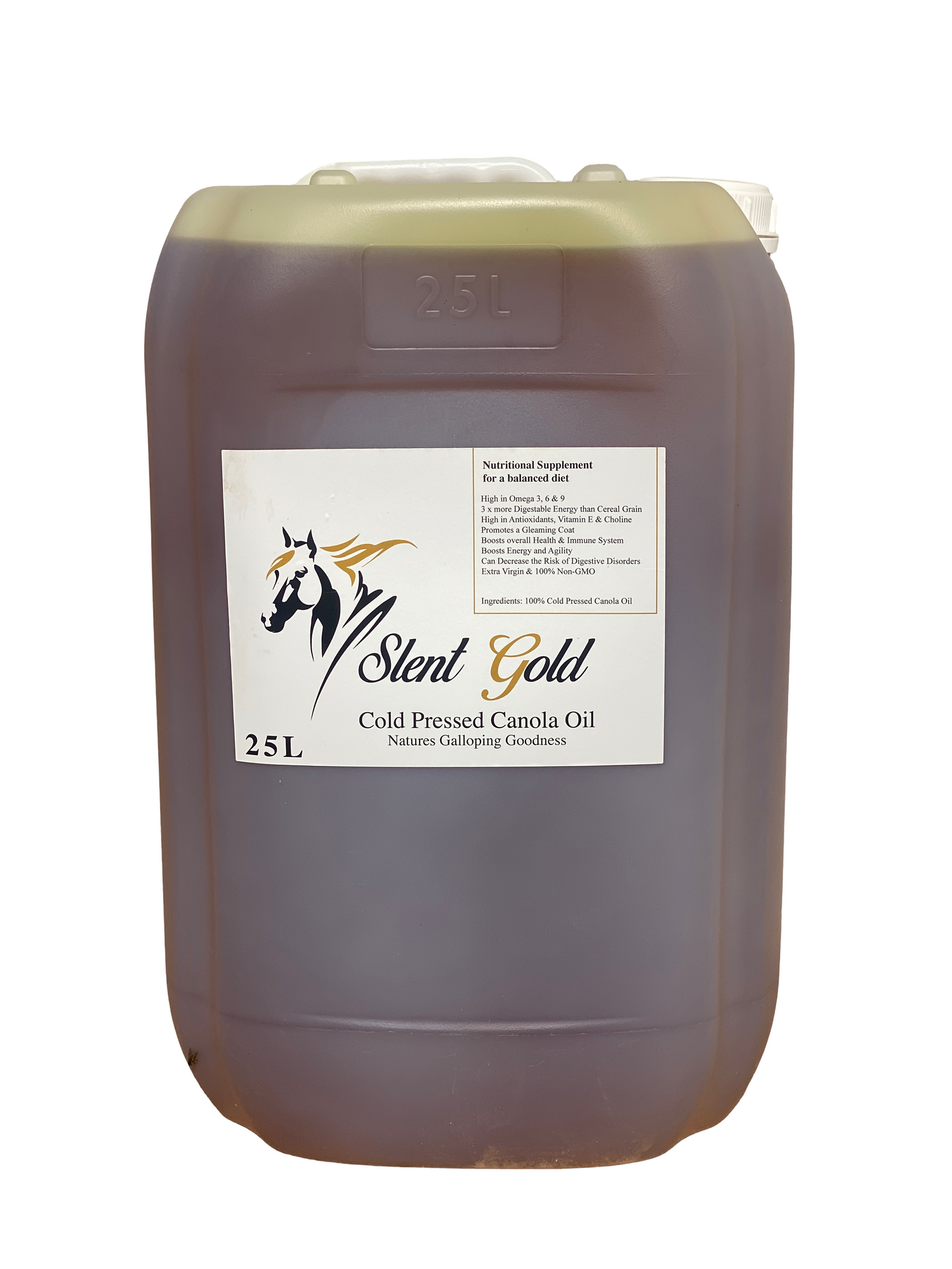 Slent Gold Cold Pressed Canola Oil Nutritional Supplement For Horses Non-GMO 25L