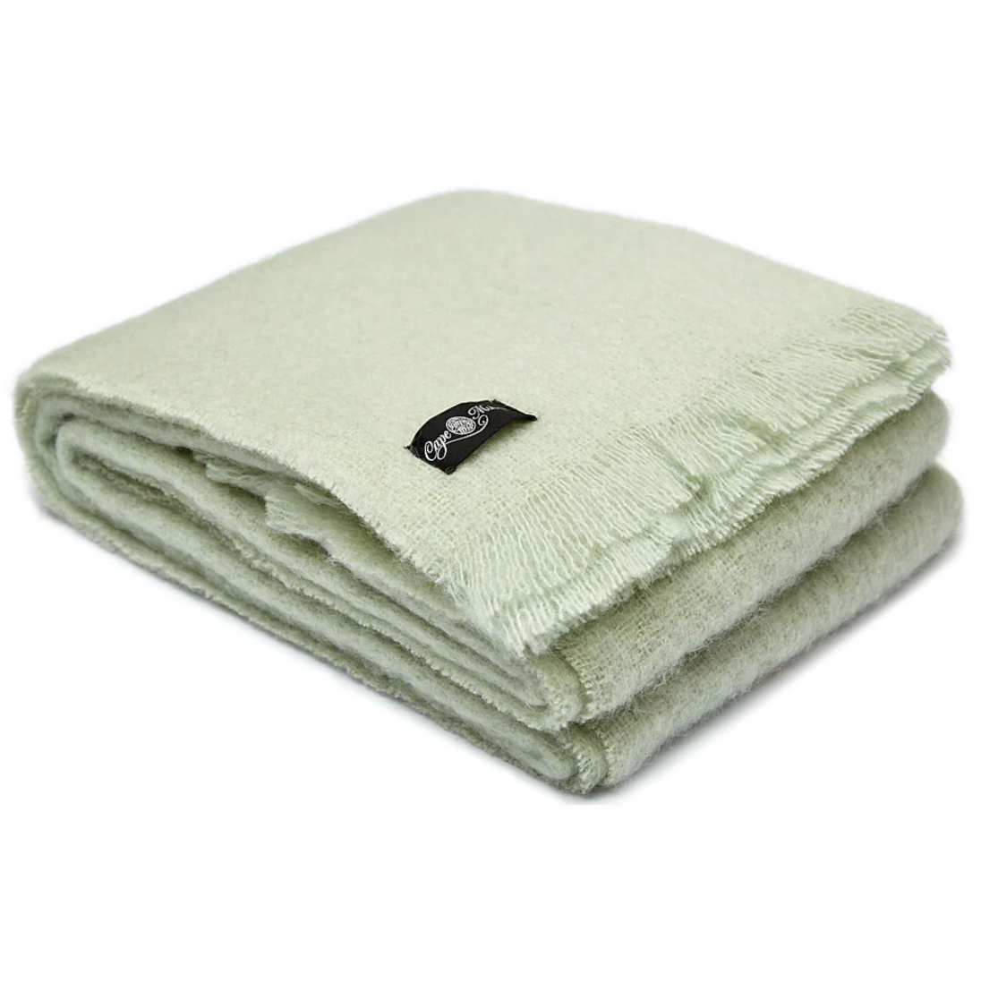 Cape Mohair Avocado green blanket folded