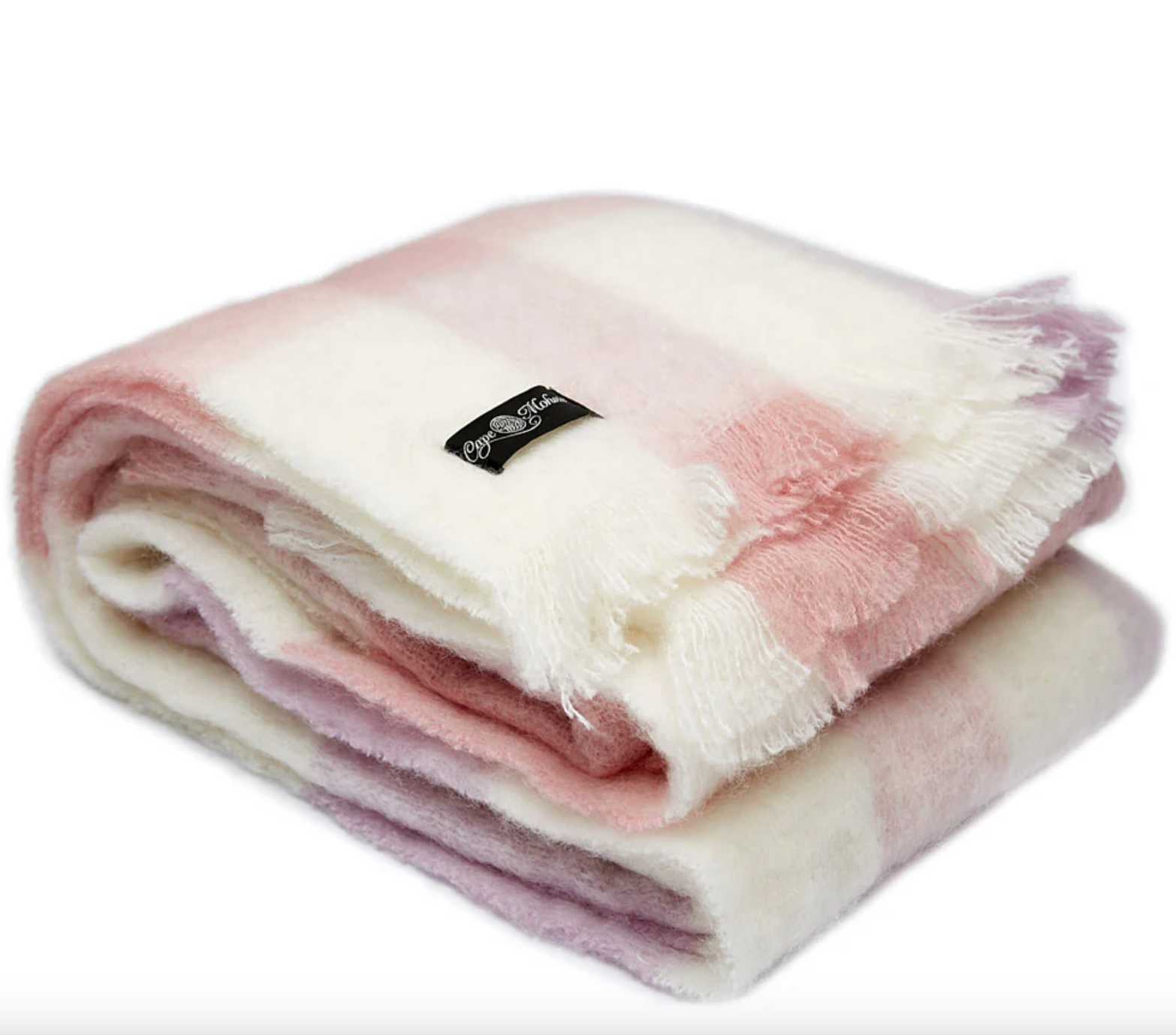INGUBO Mohair Candy Floss Checkered Mohair Wool Blanket Throw 180 x 130 cm