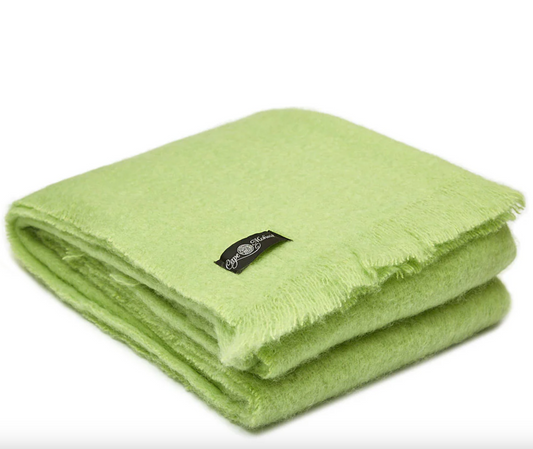 INGUBO Mohair Moss Green Mohair Wool Blanket Throw 180 x 130 cm