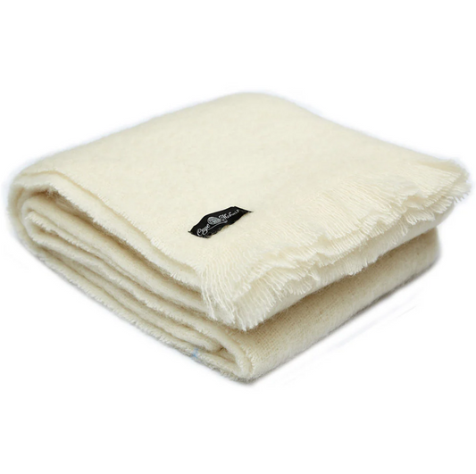 Natural Cream South African Mohair Blanket