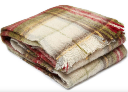 Luxurious Ingubo Mohair Wool Blanket Throw 180x130cm – Highlander Checkered