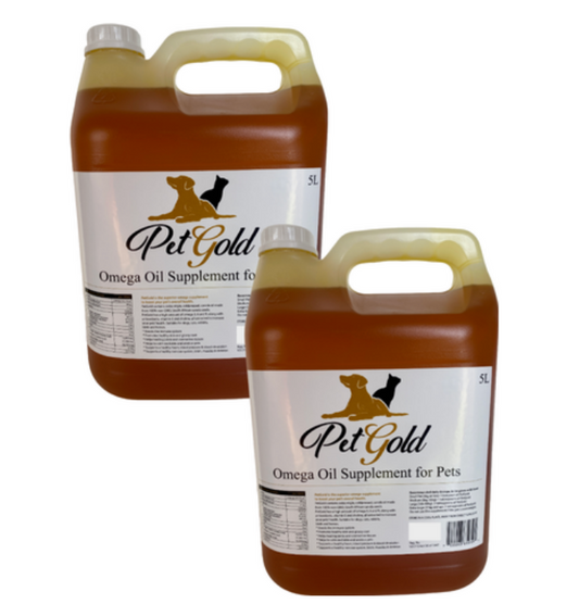 Pet Gold Omega Oil Supplement for Pets 5L x 2