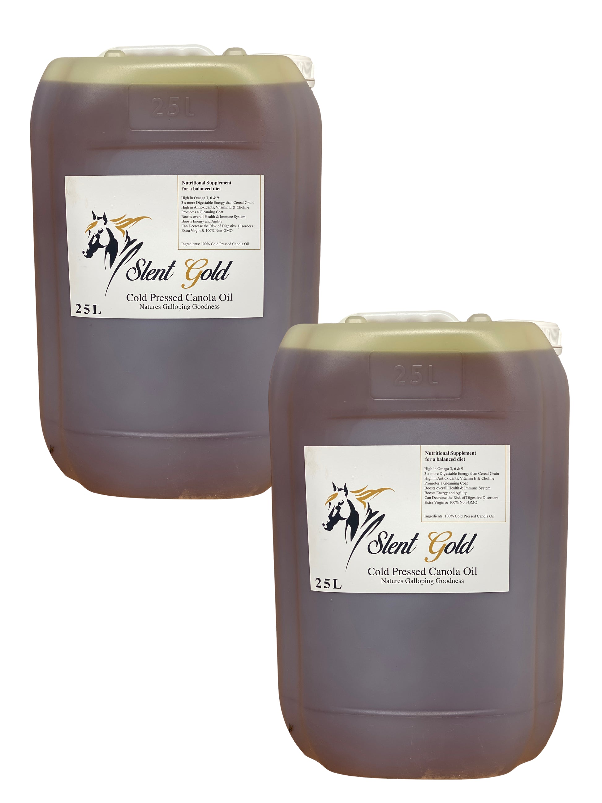 Slent Gold Cold Pressed Canola Oil Nutritional Supplement For Horses Non-GMO 25L x 2