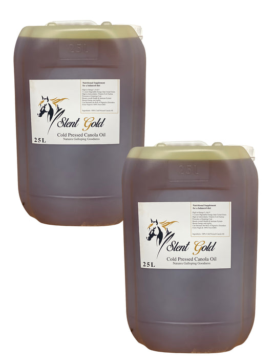 Slent Gold Cold Pressed Canola Oil Nutritional Supplement For Horses Non-GMO 25L x 2