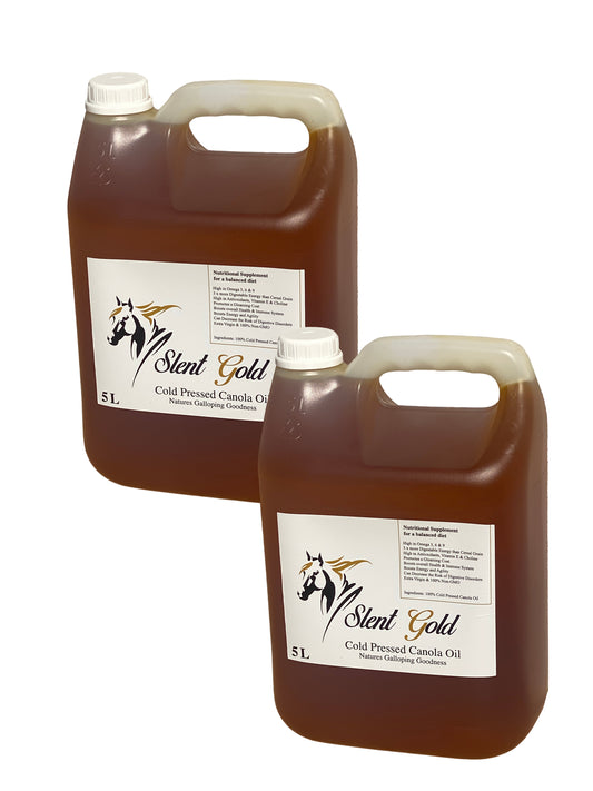 Slent Gold Cold Pressed Canola Oil Nutritional Supplement For Horses Non-GMO 5L x 2